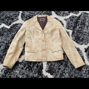 Faux leather blazer